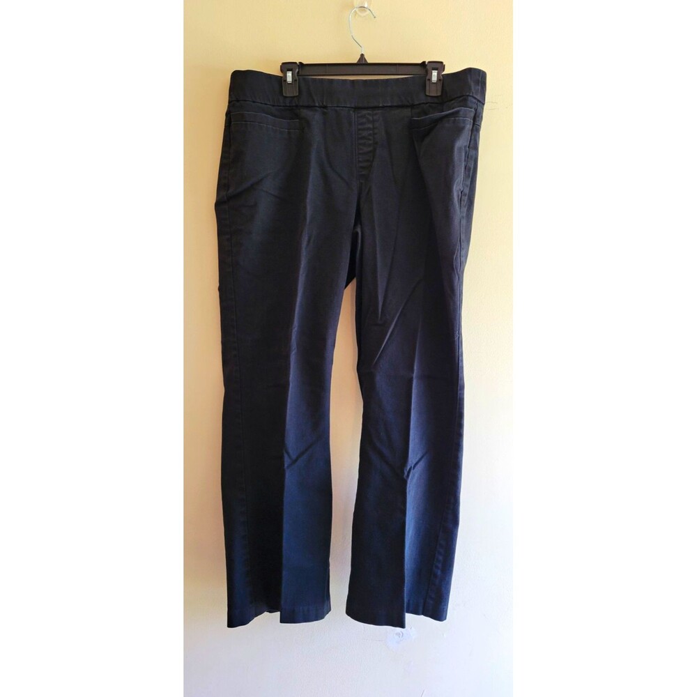 Lee Womens's Black Chino Pants Size 16 Short Cotton/Spandex Zip